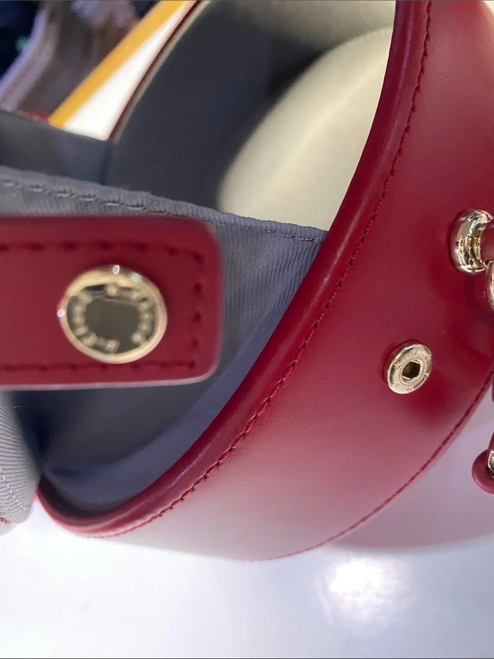 A.Cloud Round Bag Red Leather Crossbody Minimalist Geometric Quality - Picture 10 of 16